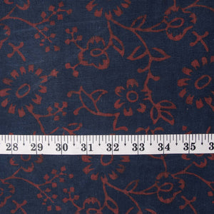 Precut 1 meter -Ajrakh Hand Block Natural Dyed Cotton Fabric