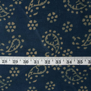 Precut 1 meter -Ajrakh Hand Block Natural Dyed Cotton Fabric