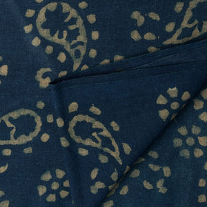 Precut 0.75 meters -Ajrakh Hand Block Natural Dyed Cotton Fabric