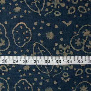 Precut 0.75 meters -Ajrakh Hand Block Natural Dyed Cotton Fabric