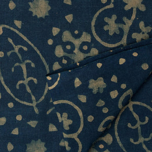 Precut 0.75 meters -Ajrakh Hand Block Natural Dyed Cotton Fabric