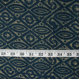 Precut 0.50 meters -Ajrakh Hand Block Natural Dyed Cotton Fabric