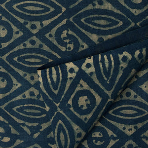 Precut 0.50 meters -Ajrakh Hand Block Natural Dyed Cotton Fabric