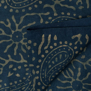 Precut 0.50 meters -Ajrakh Hand Block Natural Dyed Cotton Fabric