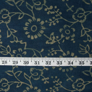 Precut 1 meter -Ajrakh Hand Block Natural Dyed Cotton Fabric