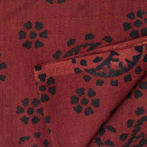 Precut 0.75 meters -Ajrakh Hand Block Natural Dyed Cotton Fabric