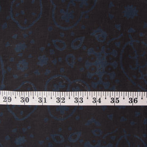 Precut 1 meter -Ajrakh Hand Block Natural Dyed Cotton Fabric