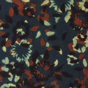 Precut 1 meter -Red & Blue Ajrakh Hand Block Printed Cotton Fabric