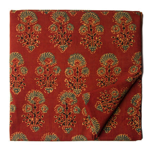 Ajrakh Hand Block Natural Dyed Cotton Fabric
