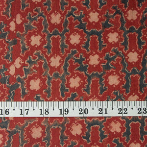 Precut 1 meter -Ajrakh Hand Block Printed Cotton Fabric