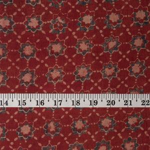Precut 0.75 meters -Ajrakh Hand Block Printed Cotton Fabric