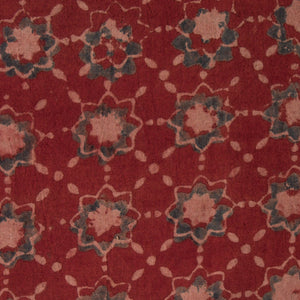 Precut 0.75 meters -Ajrakh Hand Block Printed Cotton Fabric