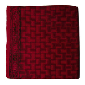 Red & Maroon Bagh Hand Block Printed Cotton Fabric