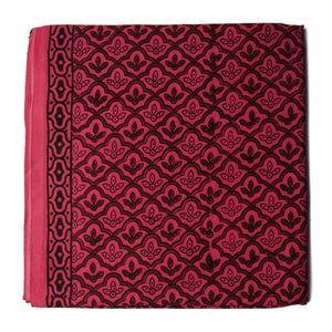 Maroon & Pink Bagh Hand Block Printed Cotton Fabric