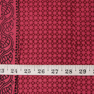 Maroon & Pink Bagh Hand Block Printed Cotton Fabric