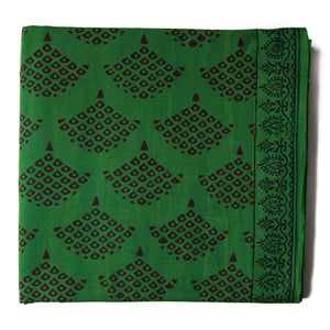 Green Bagh Handblock Printed Cotton Fabric