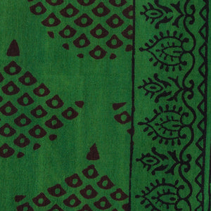 Precut 0.75 meters -Green Bagh Handblock Printed Cotton Fabric