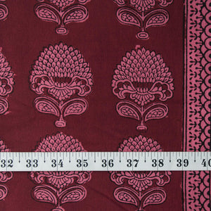 Pink Bagh Handblock Printed Cotton Fabric.