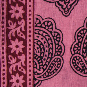 Pink & Black Bagh Handblock Printed Cotton Fabric