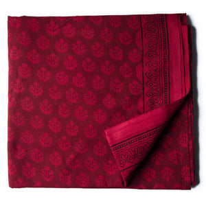 Red Bagh Handblock Printed Cotton Fabric