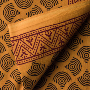 Yellow & Black Bagh Handblock Printed Cotton Fabric