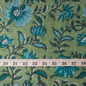 Precut 1 meter -Bagru Dabu Hand Block Printed Cotton Fabric