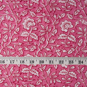 Precut 0.50 meters -Sanganeri Hand Block Printed Cotton Fabric