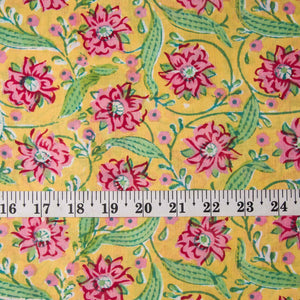 Precut 1 meter -Sanganeri Hand Block Printed Cotton Fabric
