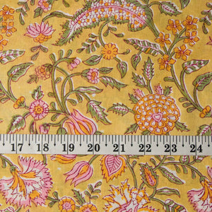 Precut 1meter - Sanganeri Hand Block Printed Cotton Fabric