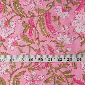 Precut 1meter - Sanganeri Hand Block Printed Cotton Fabric