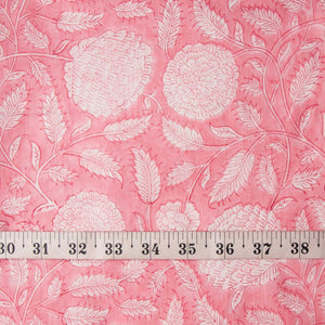 Precut 1 meter -Handblock Printed Fine Mul Cotton Fabric