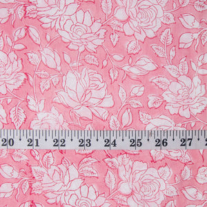 Precut 0.75 meters -Handblock Printed Fine Mul Cotton Fabric