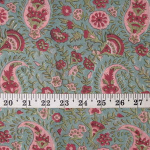 Precut 0.5 meters -Handblock Printed Fine Mul Cotton Fabric