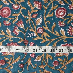 Precut 0.50 meters -Sanganeri Hand Block Printed Cotton Fabric