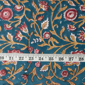 Precut 0.75 meters -Sanganeri Hand Block Printed Cotton Fabric