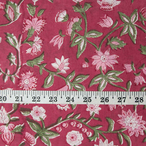 Precut 0.50 meters -Sanganeri Hand Block Printed Cotton Fabric