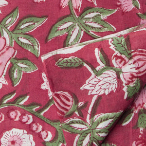 Precut 0.50 meters -Sanganeri Hand Block Printed Cotton Fabric