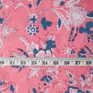 Precut 0.75 meters -Sanganeri Hand Block Printed Cotton Fabric