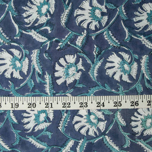 Precut 0.50 meters -Sanganeri Hand Block Printed Cotton Fabric