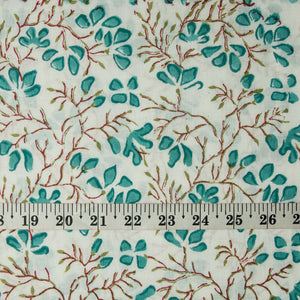 Precut 0.75 meters -Sanganeri Hand Block Printed Cotton Fabric