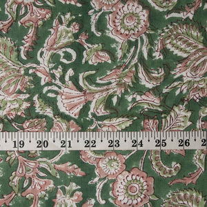 Precut 0.5meter - Sanganeri Hand Block Printed Cotton Fabric