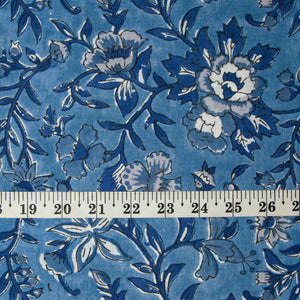 Precut 0.75 meters -Sanganeri Hand Block Printed Cotton Fabric