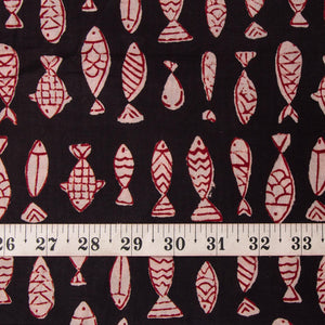 Precut 0.75 meters -Bagru Dabu Handblock Printed Cotton Fabric