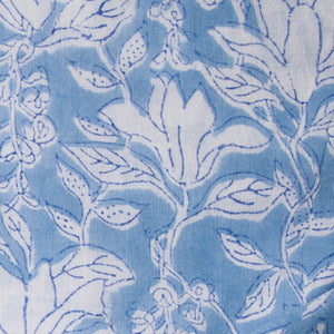 Precut 1 meter -Blue & White Bagru Dabu Hand Block Printed Cotton Fabric