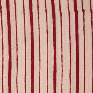 Red & Off White Bagru Dabu Hand Block Printed Cotton Fabric