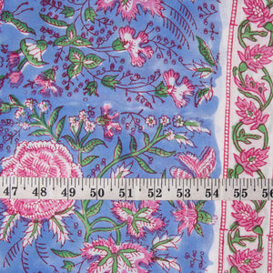 Precut 0.5meter - Sanganeri Hand Block Printed Cotton Fabric