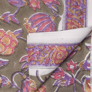 Precut 0.75meter - Sanganeri Hand Block Printed Cotton Fabric