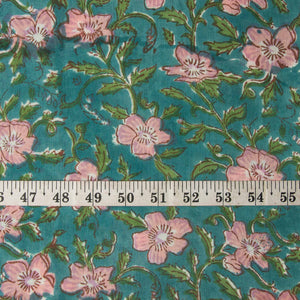 Precut 0.25 meters -Sanganeri Hand Block Printed Cotton Fabric