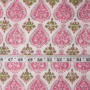 Precut 0.25 meter -Sanganeri Hand Block Printed Cotton Fabric