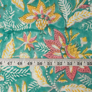 Precut 0.25 meters -Sanganeri Hand Block Printed Cotton Fabric